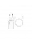 Baseus Super Si 1c 20W Hızlı Şarj Adaptörü + Type-C To Lightning iPhone Uyumlu 1m Şarj Kablosu TZCCSUP-B02
